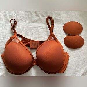 ThirdLove Bra Womens 44C Classic Contour Plunge Underwire Mesh Copper/Rust